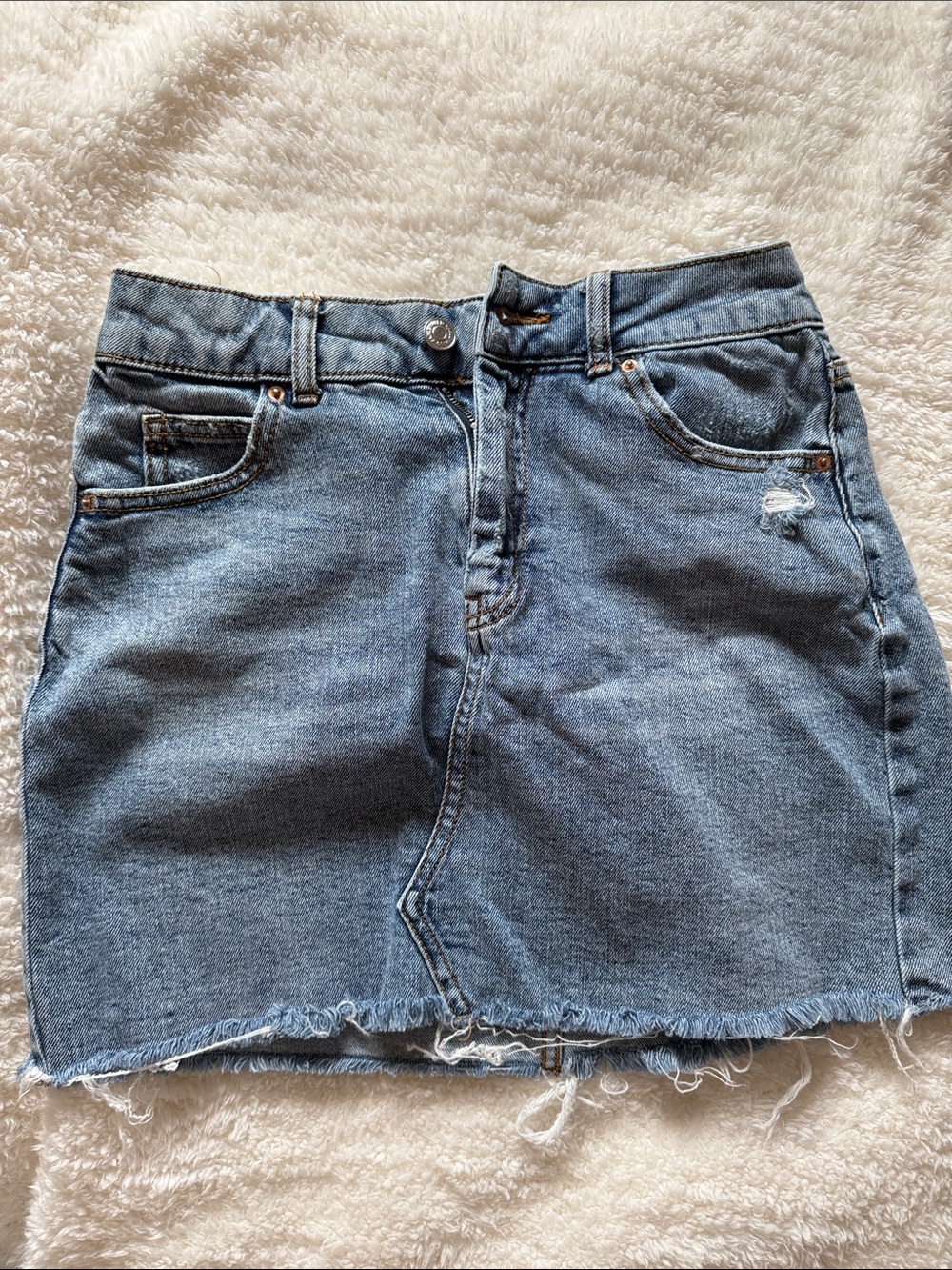 wild fable Light Blue Distressed Denim Mini Skirt